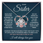 To My Sister Squeezed Love Knot Necklace Gift Set